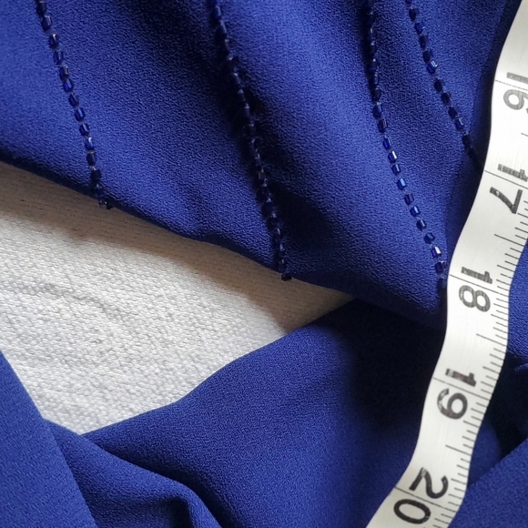 Rimini by Shaw Embellished 2 pc. Sleeveless Maxi Event Blue Sz. 6 Dress w Jacket - Picture 15 of 16